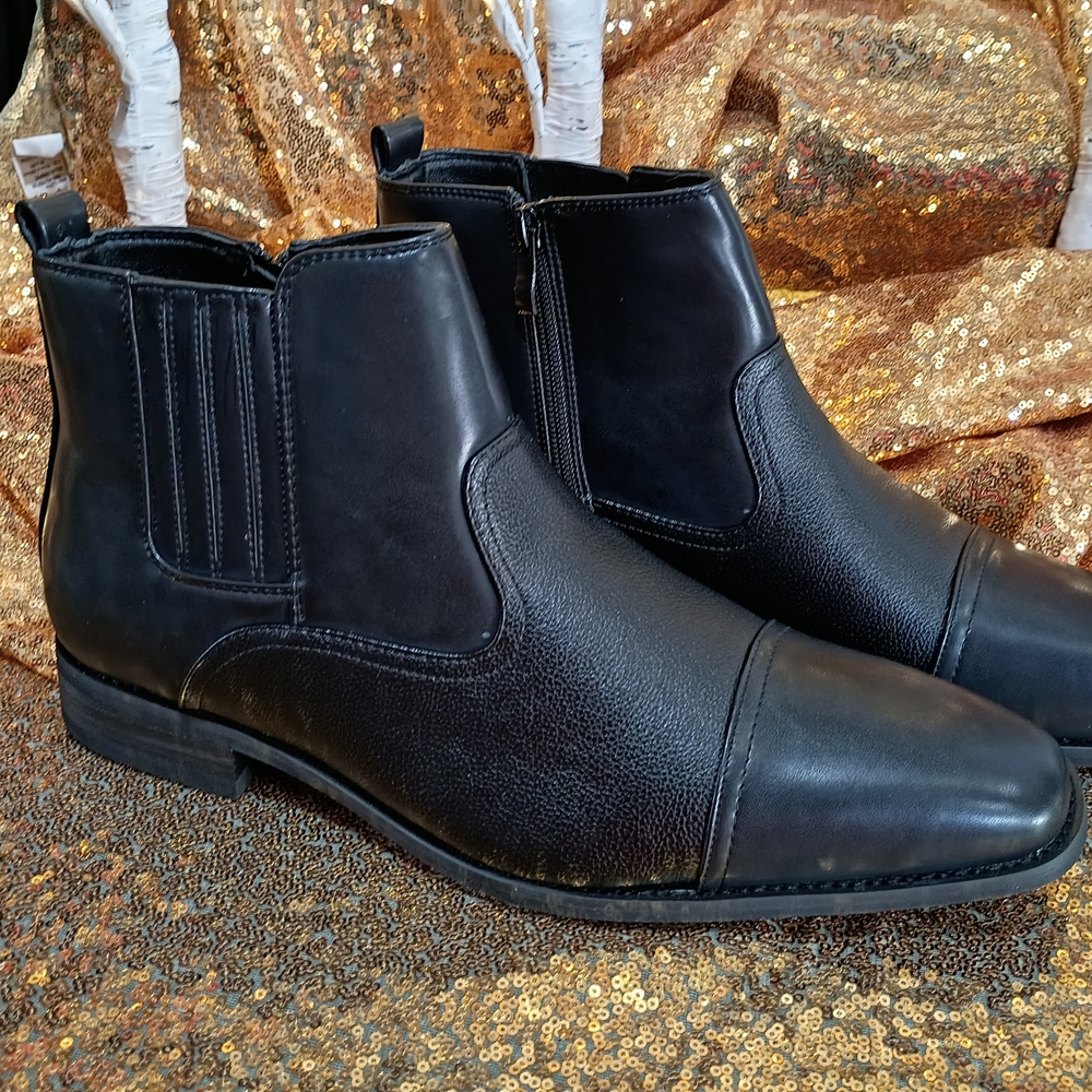 Vance Elegant Black Leather Ankle Boots